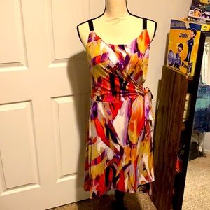 Notations Watercolor Flames Wrap Dress